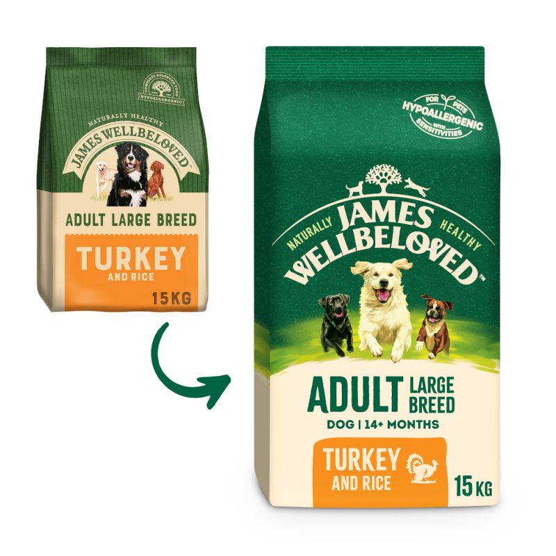 James wellbeloved large breed turkey and rice 15kg hotsell