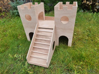 2-Tier Wooden Castle Guinea Pig Hutch House