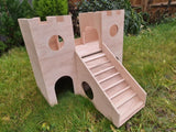 2-Tier Wooden Castle Guinea Pig Hutch House