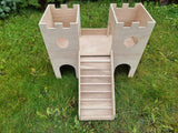 2-Tier Wooden Castle Guinea Pig Hutch House