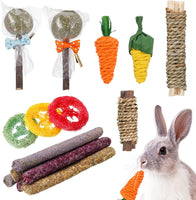 15Pcs Rabbit Chew Toys Natural Hay Sticks